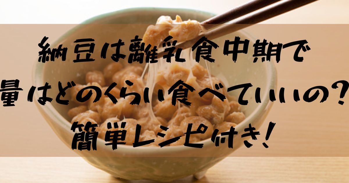 納豆は離乳食中期で量はどのくらい食べていいの 簡単レシピ付き 知ttoko